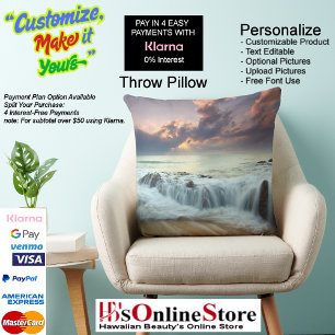 Sunset Beach Square Polyester Large Pillow 40