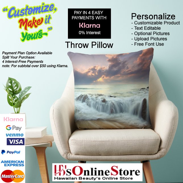 Sunset Beach Square Polyester Large Pillow 40 (Sunset Beach Square Polyester Large Pillow 40.)