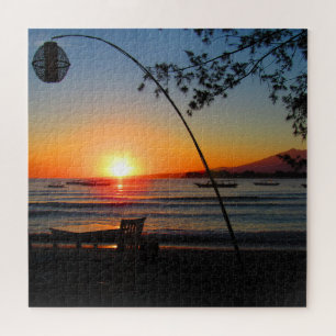 sunset beach table jigsaw puzzle