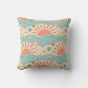 Sunset Beach Throw Pillow