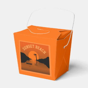 Sunset Beach Tropical Orange Favor Box