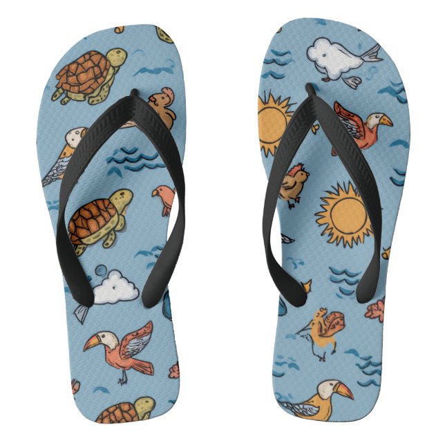 Sunset Beach Vibes Flip Flops Gift (Footbed)