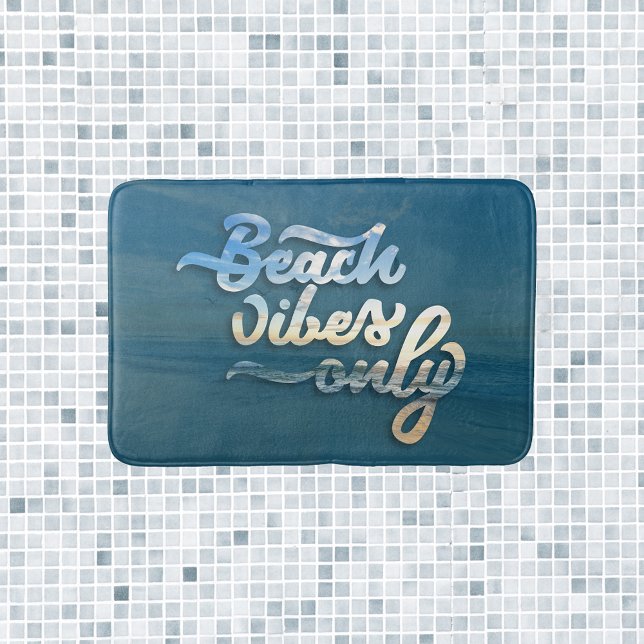 Sunset Beach Vibes Typography Bath Mat (Creator Uploaded)