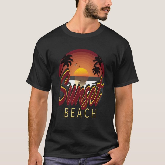 Sunset Beach Vibes Vacation Humorous Saying  1 T-Shirt (Front)