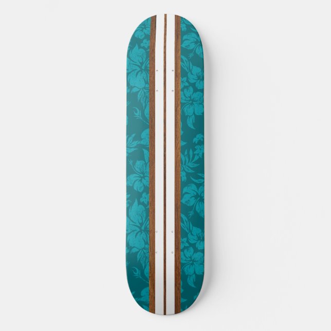 Sunset Beach Vintage Surf Hawaiian Skateboard (Front)