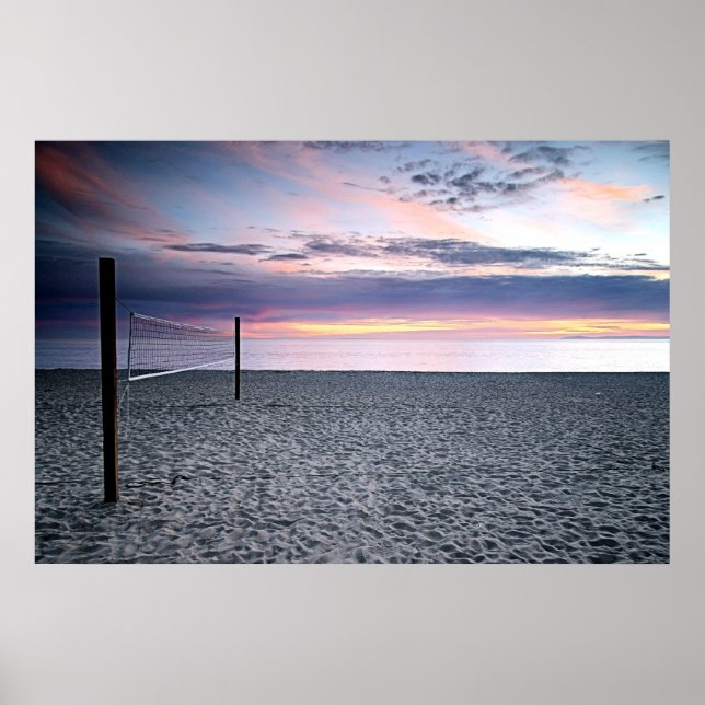 Sunset Beach Volleyball Poster (Front)