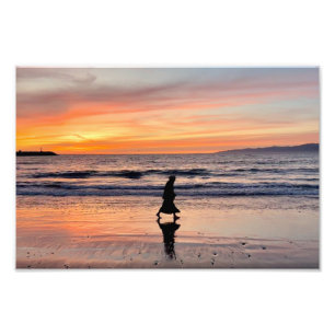 Sunset Beach Walk - Venice Beach, CA Photo Print