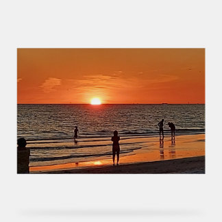 Sunset Beach Wall Art Coastal Ocean Decor