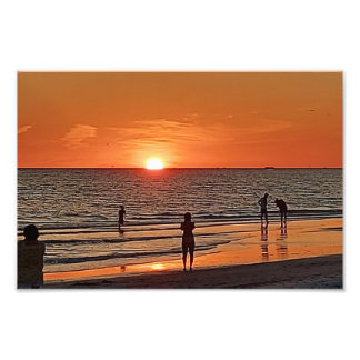 Sunset Beach Wall Art Coastal Ocean Decor