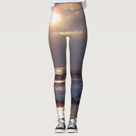 Sunset Beach Waves All Over Print Leggings