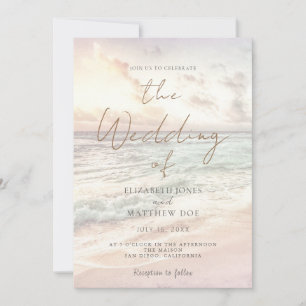 Sunset Beach Wedding Beachfront Wedding Invitation