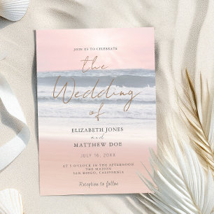 Sunset Beach Wedding Beachfront Wedding Invitation