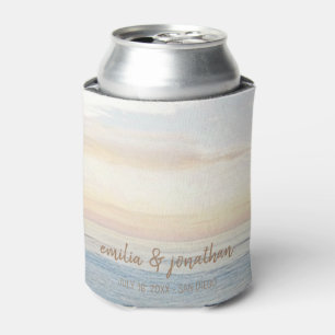 Sunset Beach Wedding Can Cooler