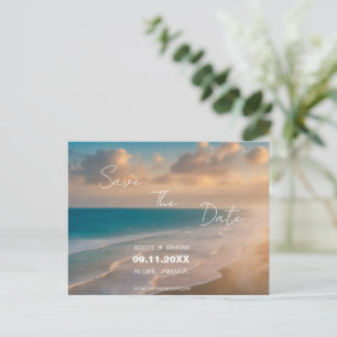 Sunset Beach Wedding Enregistrer La Date Carte Pos