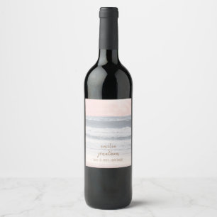 Sunset Beach Wedding   Oceanside Wedding Wine Label