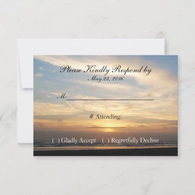 Sunset Beach Wedding RSVP Card (Front)