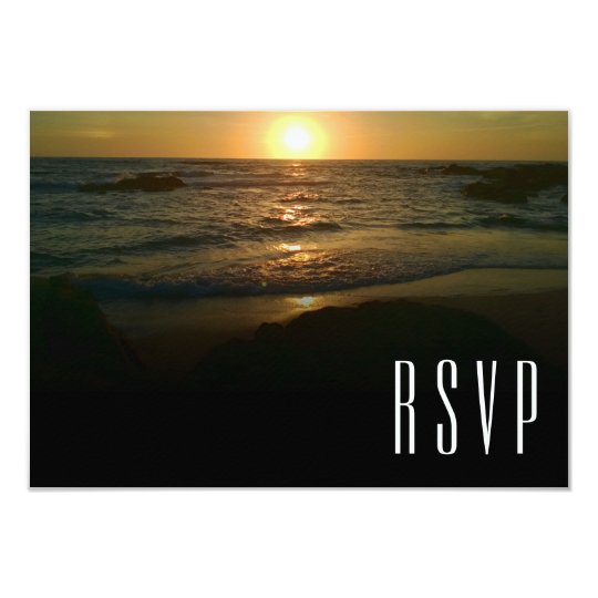 Sunset Beach Wedding RSVP Card