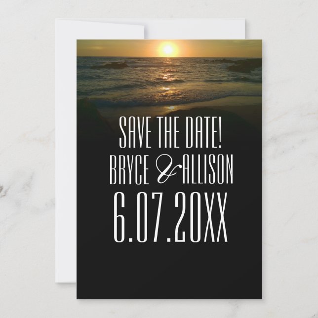 Sunset Beach Wedding Save the Date (Front)