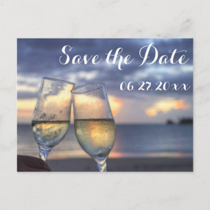 Sunset Beach Wedding Save The Date Announcement Postcard