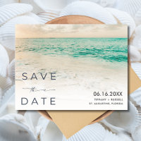 Sunset Beach Wedding Save the Date Postcard
