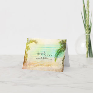 Sunset Beach Wedding Thank You Card