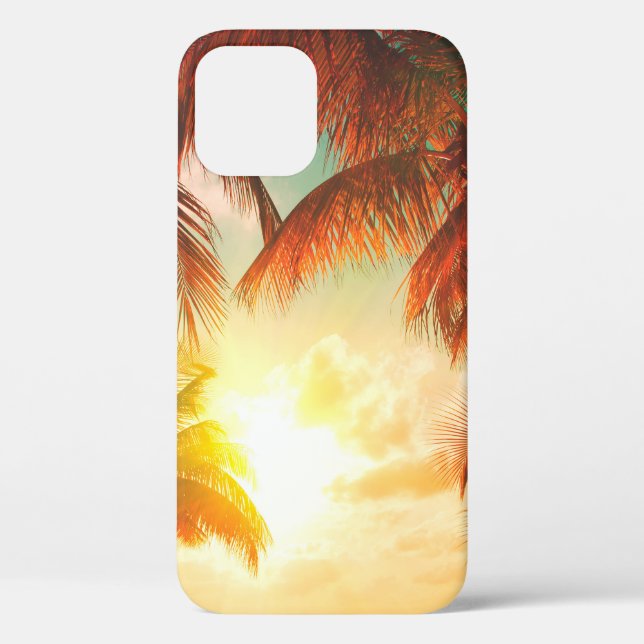 Sunset beach with palm trees and beautiful sky lan Case-Mate iPhone case (Back)
