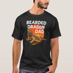 Sunset Bearded Dragon Dad  Reptile Lizard  Dad Mom T-Shirt