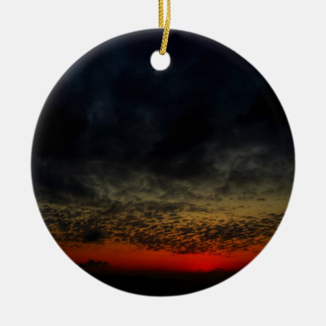 Sunset Before the Storm Ceramic Ornament (Front)