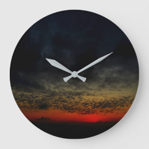 Sunset Before the Storm Large Clock
