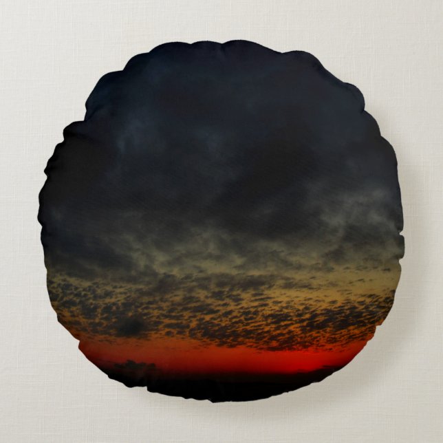 Sunset Before the Storm Round Pillow (Front)