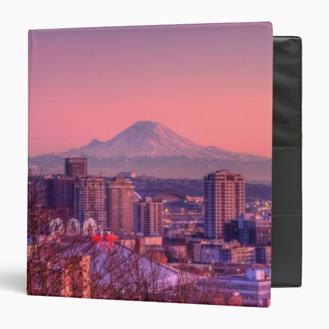 Sunset behind Seattle skyline from Kerry Park. Binder (Front/Inside)