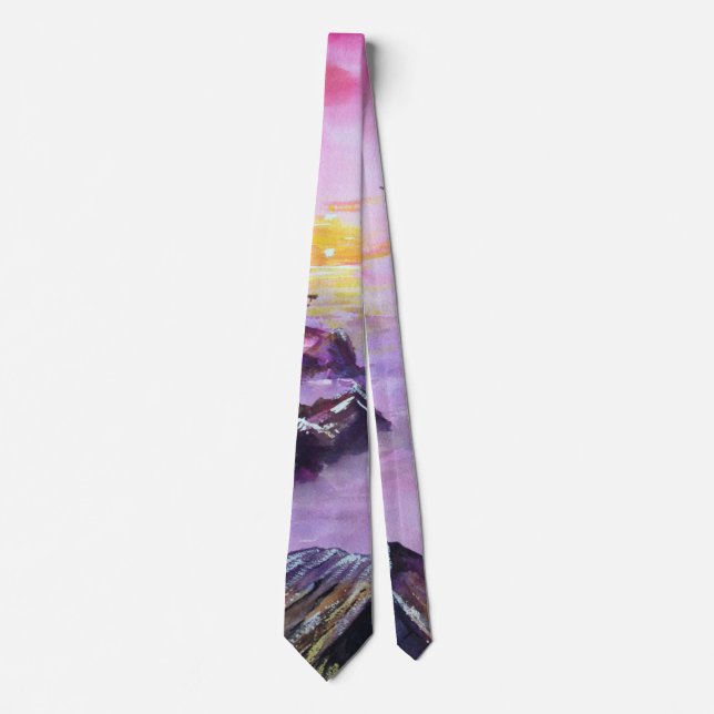 Sunset behind the rocks tie (Front)