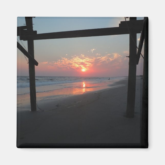 Sunset Beneath The Pier - Oak Island, NC Magnet (Front)