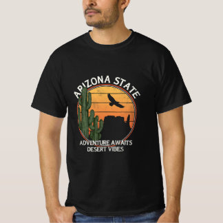 Sunset Bird Desert Vibes Arizona Mountain Cactus T-Shirt