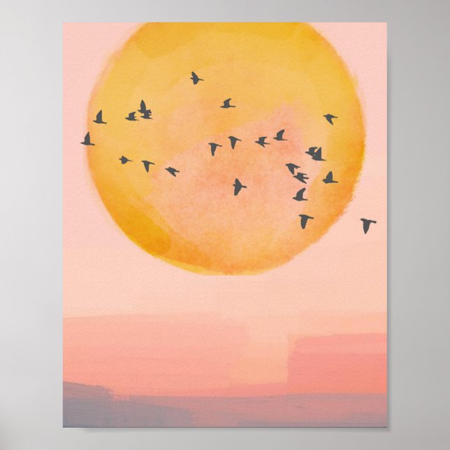 Sunset Birds Poster (Front)
