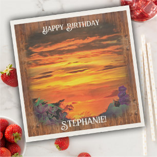 Sunset Birthday 2584 Napkin