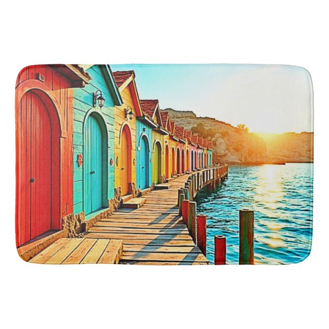 Sunset Bliss: Seaside Hues Bath Mat (Front)