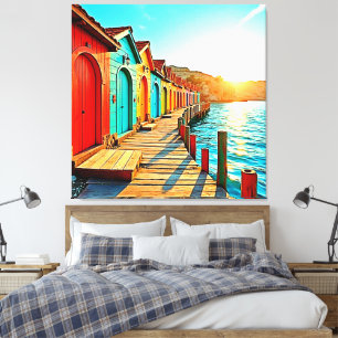 Sunset Bliss: Seaside Hues Canvas Print