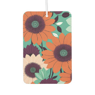Sunset Bloom - Bold Vector Art / Retro Pop Floral Air Freshener