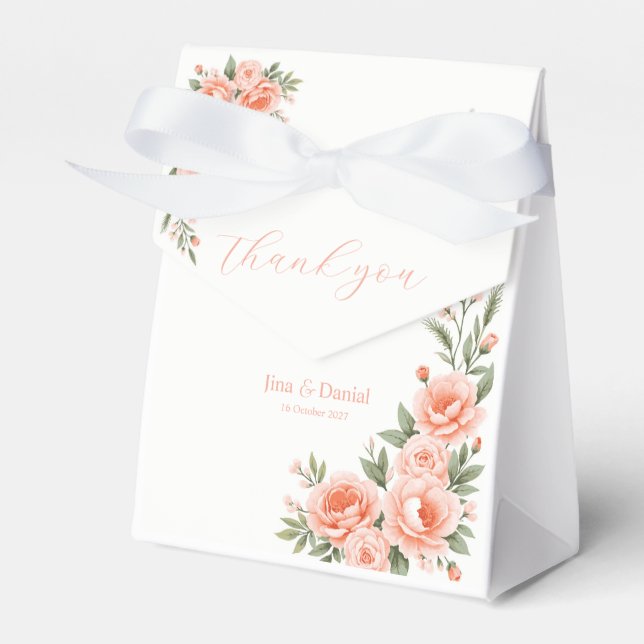 Sunset Bloom Favor Box (Front Side)