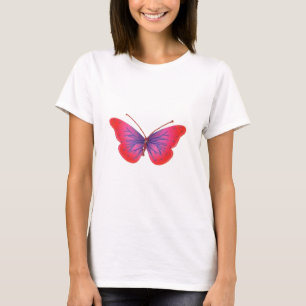 "Sunset Bloom" Red and Purple Butterfly Art Print T-Shirt
