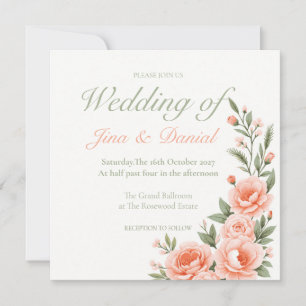 Sunset Bloom - Soft Orange Save The Date