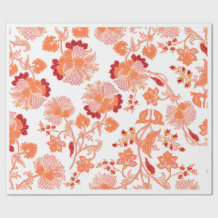 "Sunset Blossom" Vibrant Floral Pattern Gift  Wrapping Paper