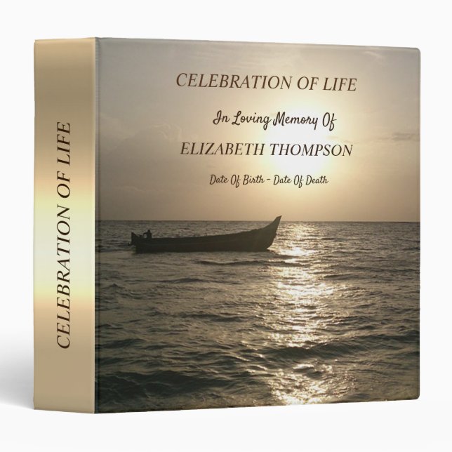 Sunset Boat Celebration of Life Binder (Front/Spine)