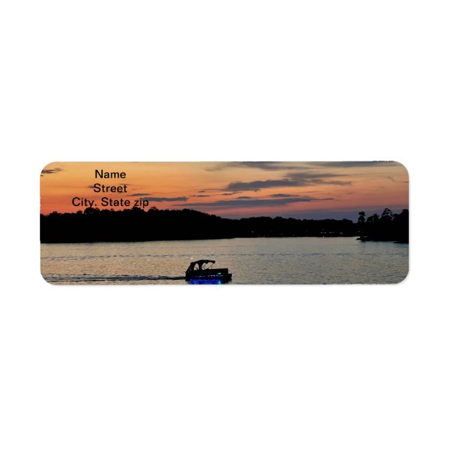 Sunset Boat Ride sur Jackson Lake, Géorgie étiquet (Devant)