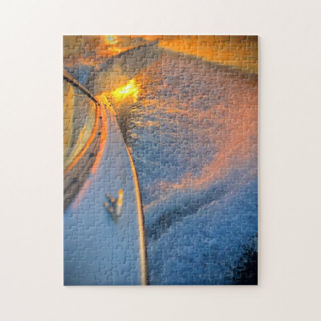 Sunset Boat Wake Puzzle (Vertical)