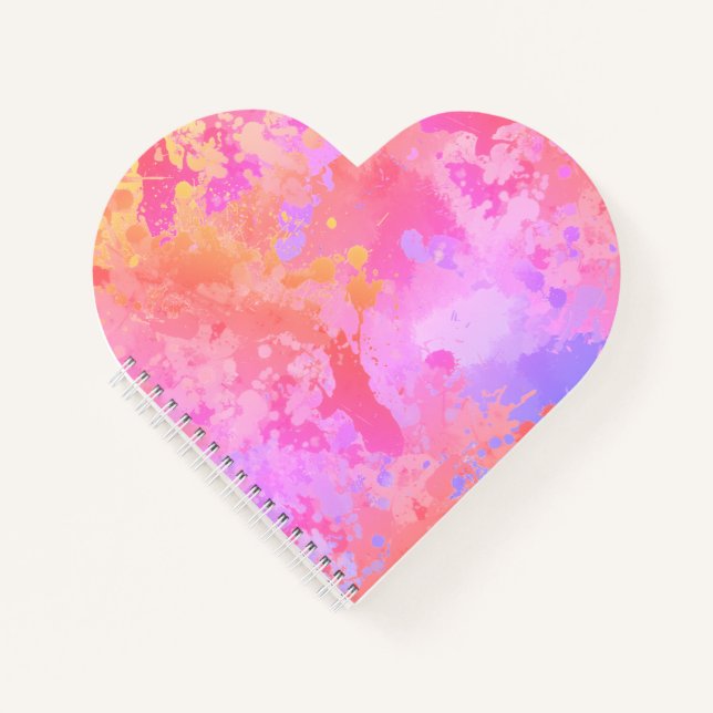 Sunset Boho Splash (Heart Shaped) Notebook (Front)