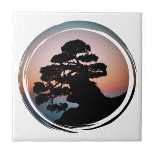 Sunset Bonsai Tree Tile