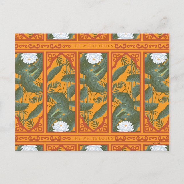 Sunset Botanical Panel Pattern - The White Lotus Postcard (Front)