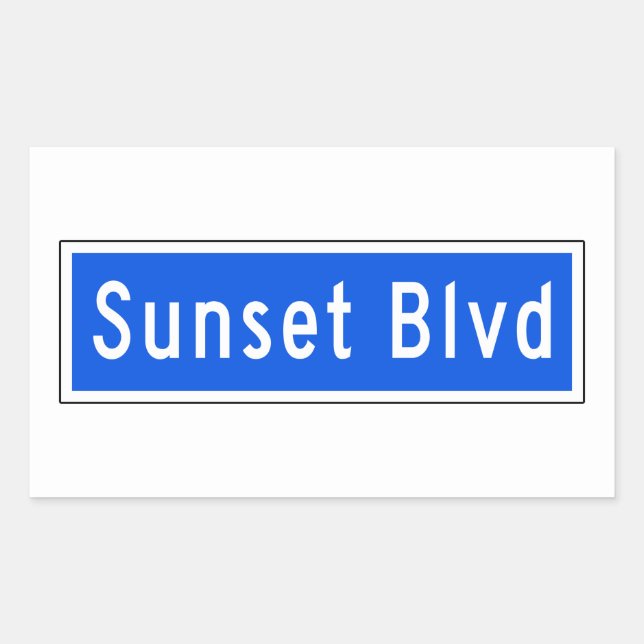 Sunset Boulevard, Los Angeles, CA Street Sign Sticker (Front)